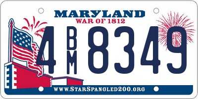 MD license plate 4BM8349