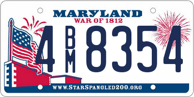 MD license plate 4BM8354