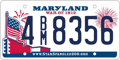 MD license plate 4BM8356