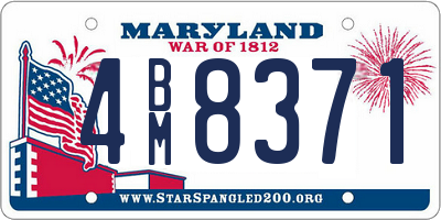 MD license plate 4BM8371