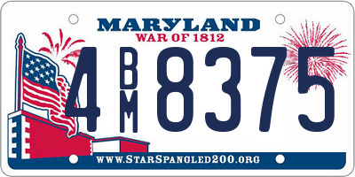 MD license plate 4BM8375