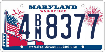 MD license plate 4BM8377