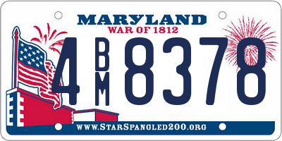 MD license plate 4BM8378