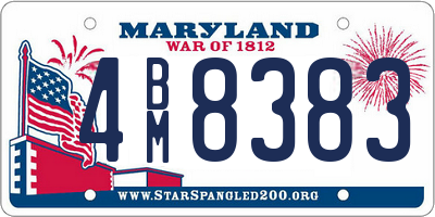 MD license plate 4BM8383