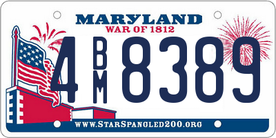 MD license plate 4BM8389