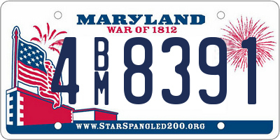 MD license plate 4BM8391
