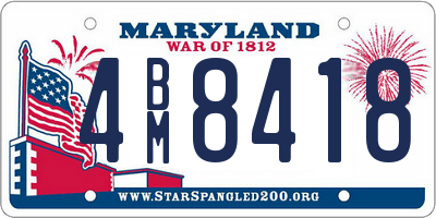MD license plate 4BM8418