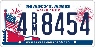 MD license plate 4BM8454