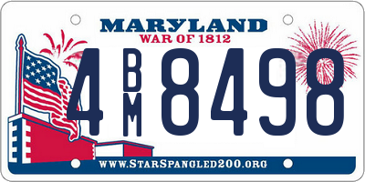 MD license plate 4BM8498