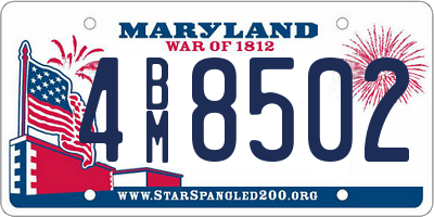 MD license plate 4BM8502