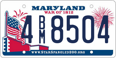 MD license plate 4BM8504
