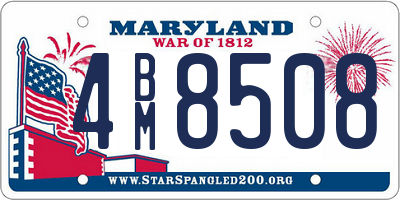 MD license plate 4BM8508