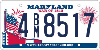 MD license plate 4BM8517