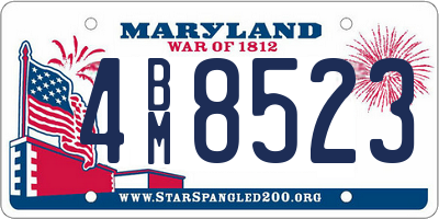MD license plate 4BM8523