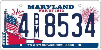 MD license plate 4BM8534