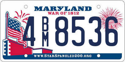 MD license plate 4BM8536
