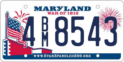 MD license plate 4BM8543