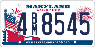 MD license plate 4BM8545