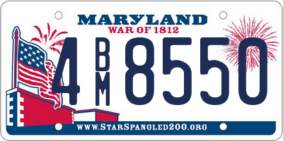 MD license plate 4BM8550