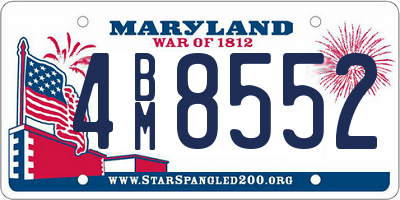 MD license plate 4BM8552