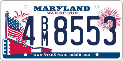 MD license plate 4BM8553