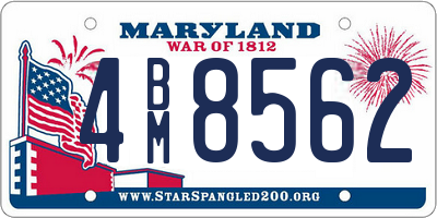 MD license plate 4BM8562
