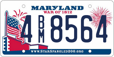 MD license plate 4BM8564