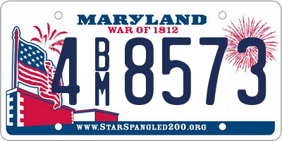 MD license plate 4BM8573