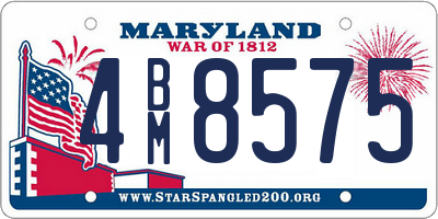 MD license plate 4BM8575