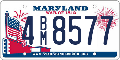 MD license plate 4BM8577