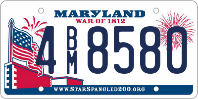 MD license plate 4BM8580