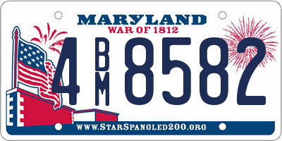 MD license plate 4BM8582