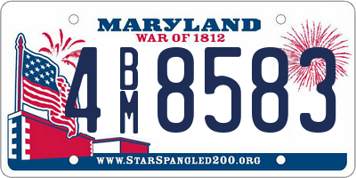 MD license plate 4BM8583