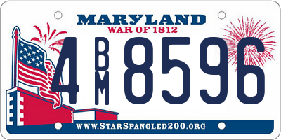 MD license plate 4BM8596