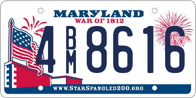 MD license plate 4BM8616