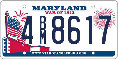 MD license plate 4BM8617
