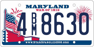 MD license plate 4BM8630