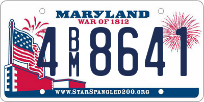 MD license plate 4BM8641