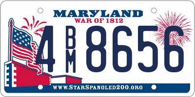 MD license plate 4BM8656