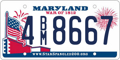 MD license plate 4BM8667