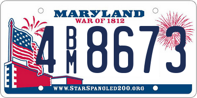 MD license plate 4BM8673