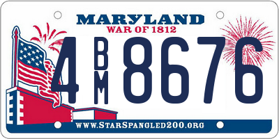 MD license plate 4BM8676