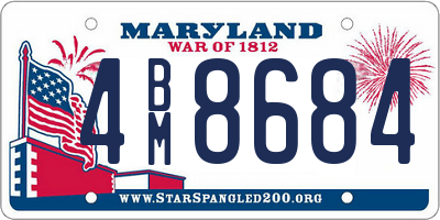 MD license plate 4BM8684