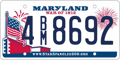 MD license plate 4BM8692