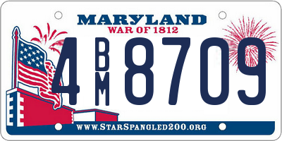 MD license plate 4BM8709