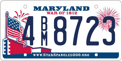 MD license plate 4BM8723