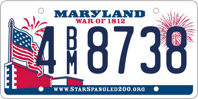 MD license plate 4BM8738