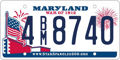 MD license plate 4BM8740