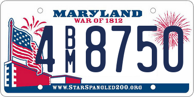 MD license plate 4BM8750