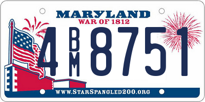 MD license plate 4BM8751